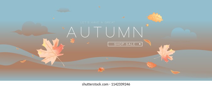 Autumn sale retail promotion banner design template