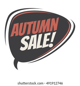 autumn sale retro speech balloon