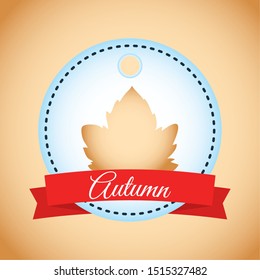 autumn sale seasonal label icon vector illustration design