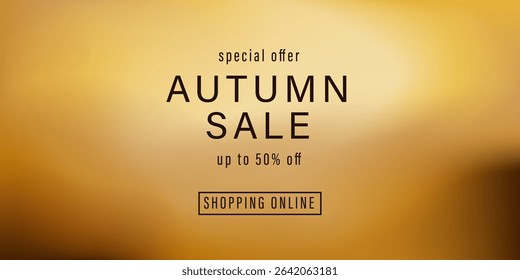 Autumn sale shop banner. Gradient soft background in walm shades. Red, orange retro mood backdrop. Defocused abstract landscape.