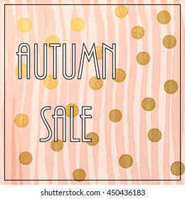 Autumn Sale shop Lettering poster vector illustration.