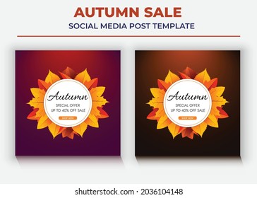 Autumn Sale Social Media post Template, super sale social media post and flyer