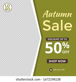 Autumn Sale Social Media Template Post, Web Banner For Ads