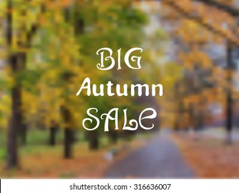 Autumn Sale. Soft Colored Abstract Background. Vintage style background vector. Landscape. Abstract artistic Background for your design with space for text. Vector 10 EPS