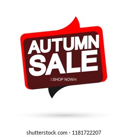 Autumn Sale, speech bubble banner design template, discount tag, app icon, vector illustration