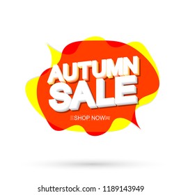 Autumn Sale, speech bubble banner design template, discount tag, app icon, vector illustration