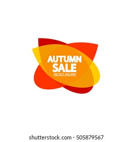 Autumn Sale, speech bubble banner, element design template, app icon, vector illustration.