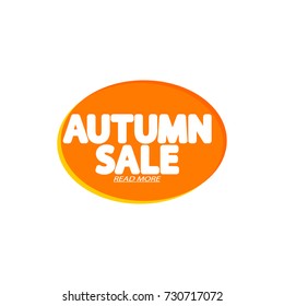 Autumn Sale, speech bubble banner, element design template, app icon, vector illustration