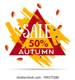 autumn sale , stroke of paint , banner, vector on white background , berries