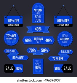 Autumn sale tag set  for the Black Friday period