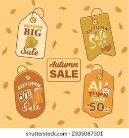 Autumn sale tags and labels collection