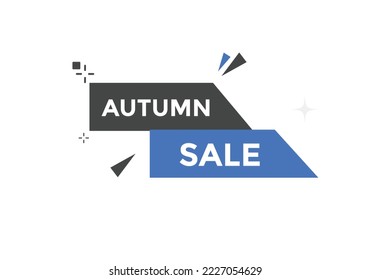 botón de texto de venta de otoño. burbuja de habla. Venta de otoño Banner web colorido. ilustración vectorial. Plantilla de signo de etiqueta de venta de otoño

