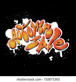 Autumn sale text graffiti. Vector graffiti text