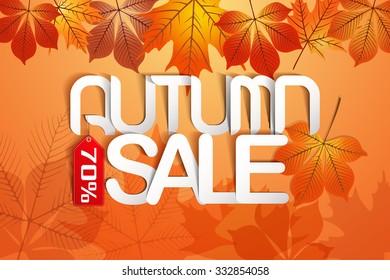 Autumn sale Sale Typography Paper Folding Design