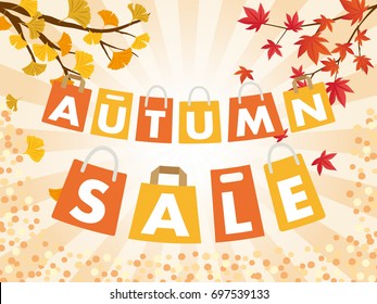 Autumn sale vector background