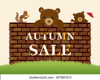 Autumn sale vector background