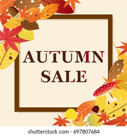 Autumn sale vector background