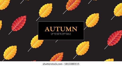 Autumn sale. Vector banner. Flyer for promotions