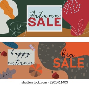 autumn sale vector banner graphic illustration
