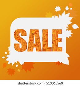 Autumn Sale. Vector banner. Silhouettes of autumn leaves.