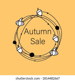 Autumn sale vector flyer design