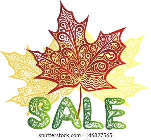 Autumn sale vector illustration