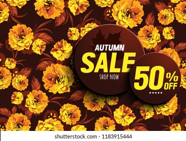 autumn sale vector illustration file.