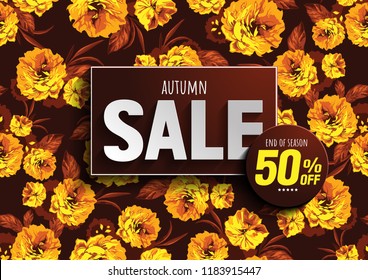 autumn sale vector illustration file.