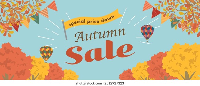 Autumn sale vector illustration. autumn scenery.