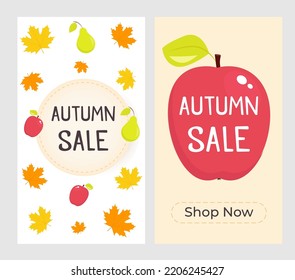 Autumn sale vertical poster. Social media stories template.