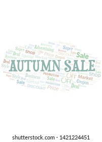 Autumn Sale Word Cloud. Wordcloud Made With Text.
