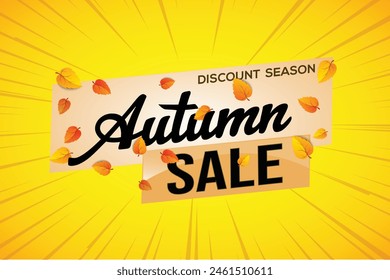 autumn sale word text concept icon logo sign symbol vector note mega shopping style for use landing page, template, social media, web, mobile app, poster, banner, flyer, background, gift card, coupon
