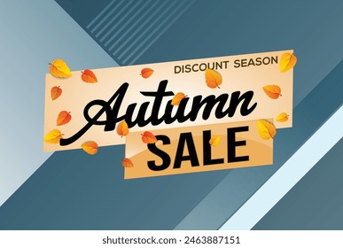 autumn sale word text concept icon logo sign symbol vector note mega shopping style for use landing page, template, social media, web, mobile app, poster, banner, flyer, background, gift card, coupon
