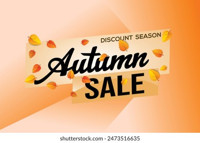autumn sale word text concept icon logo sign symbol vector note mega shopping style for use landing page, template, social media, web, mobile app, poster, banner, flyer, background, gift card, coupon
