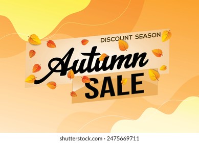 autumn sale word text concept icon logo sign symbol vector note mega shopping style for use landing page, template, social media, web, mobile app, poster, banner, flyer, background, gift card, coupon
