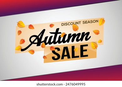 autumn sale word text concept icon logo sign symbol vector note mega shopping style for use landing page, template, social media, web, mobile app, poster, banner, flyer, background, gift card, coupon
