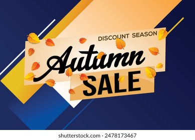 autumn sale word text concept icon logo sign symbol vector note mega shopping style for use landing page, template, social media, web, mobile app, poster, banner, flyer, background, gift card, coupon
