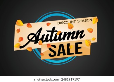 texto de la palabra de la venta del otoño concepto logo signo símbolo Vector nota mega shopping estilo para el uso landing page, Plantilla, redes sociales, Web, App móvil, póster, Anuncio, flyer, fondo, Tarjeta de regalo, Cupón
