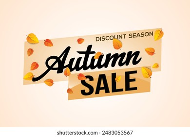 texto de la palabra de la venta del otoño concepto logo signo símbolo Vector nota mega shopping estilo para el uso landing page, Plantilla, redes sociales, Web, App móvil, póster, Anuncio, flyer, fondo, Tarjeta de regalo, Cupón
