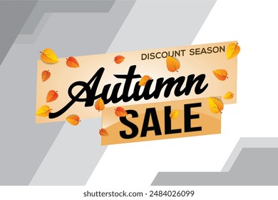 texto de la palabra de la venta del otoño concepto logo signo símbolo Vector nota mega shopping estilo para el uso landing page, Plantilla, redes sociales, Web, App móvil, póster, Anuncio, flyer, fondo, Tarjeta de regalo, Cupón
