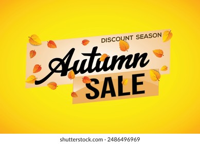 texto de la palabra de la venta del otoño concepto logo signo símbolo Vector nota mega shopping estilo para el uso landing page, Plantilla, redes sociales, Web, App móvil, póster, Anuncio, flyer, fondo, Tarjeta de regalo, Cupón
