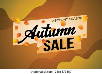 texto de la palabra de la venta del otoño concepto logo signo símbolo Vector nota mega shopping estilo para el uso landing page, Plantilla, redes sociales, Web, App móvil, póster, Anuncio, flyer, fondo, Tarjeta de regalo, Cupón
