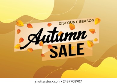 texto de la palabra de la venta del otoño concepto logo signo símbolo Vector nota mega shopping estilo para el uso landing page, Plantilla, redes sociales, Web, App móvil, póster, Anuncio, flyer, fondo, Tarjeta de regalo, Cupón
