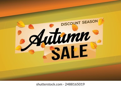 autumn sale word text concept icon logo sign symbol vector note mega shopping style for use landing page, template, social media, web, mobile app, poster, banner, flyer, background, gift card, coupon
