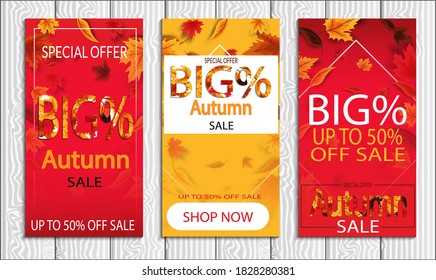 Autumn sales badge. fall sales and discounts, sets, bundles, latest, and trends