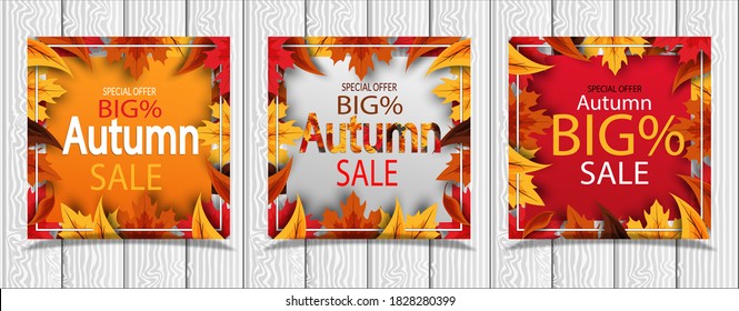 Autumn sales badge. fall sales and discounts, sets, bundles, latest, and trends