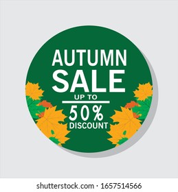 Autumn sales icons are green with a white background