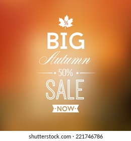 Autumn sales poster in retro, vintage style