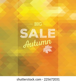 Autumn sales vector polygonal background