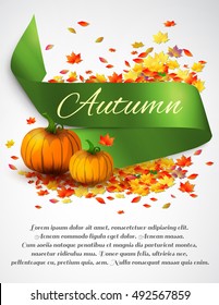 Autumn satin ribbon banner